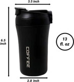 لیوان ترمویی استیل ۱۳ اونسی دربدار مدل COFFEE