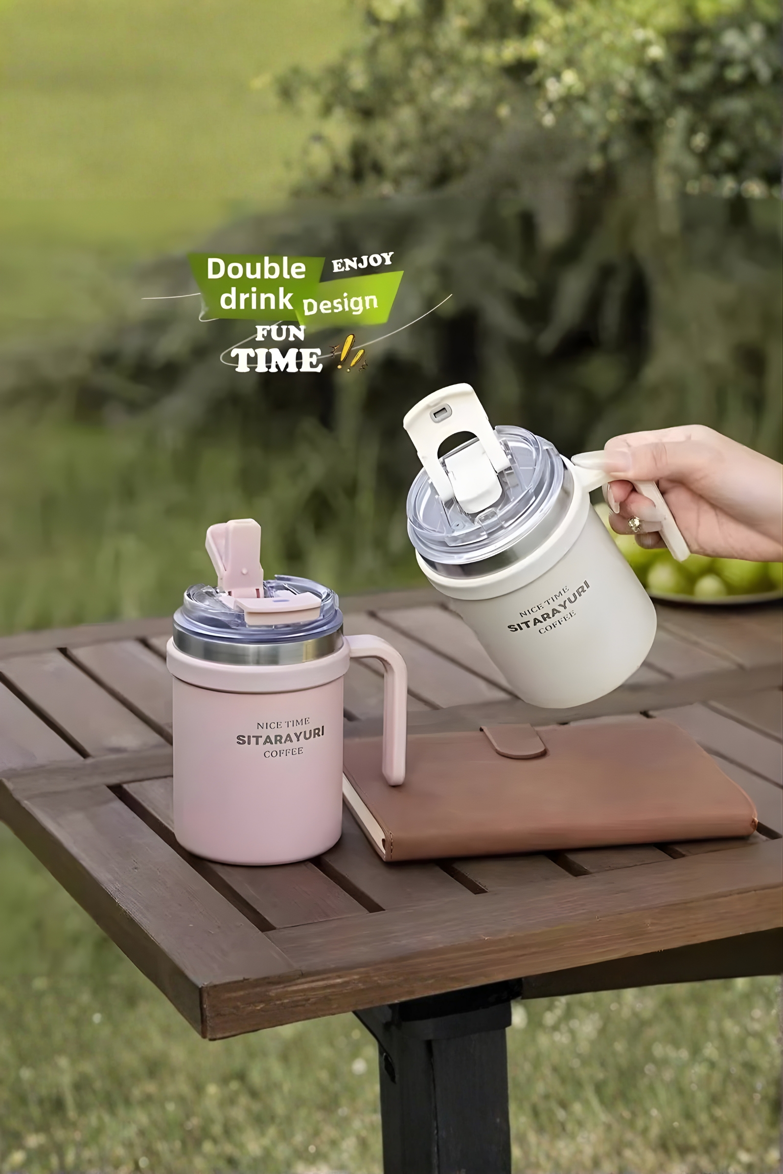 تراول ماگ سیتارایوری ۵۰۰ میلیلیتری – استیل ۳۰۴، دوحالته و دستهدار