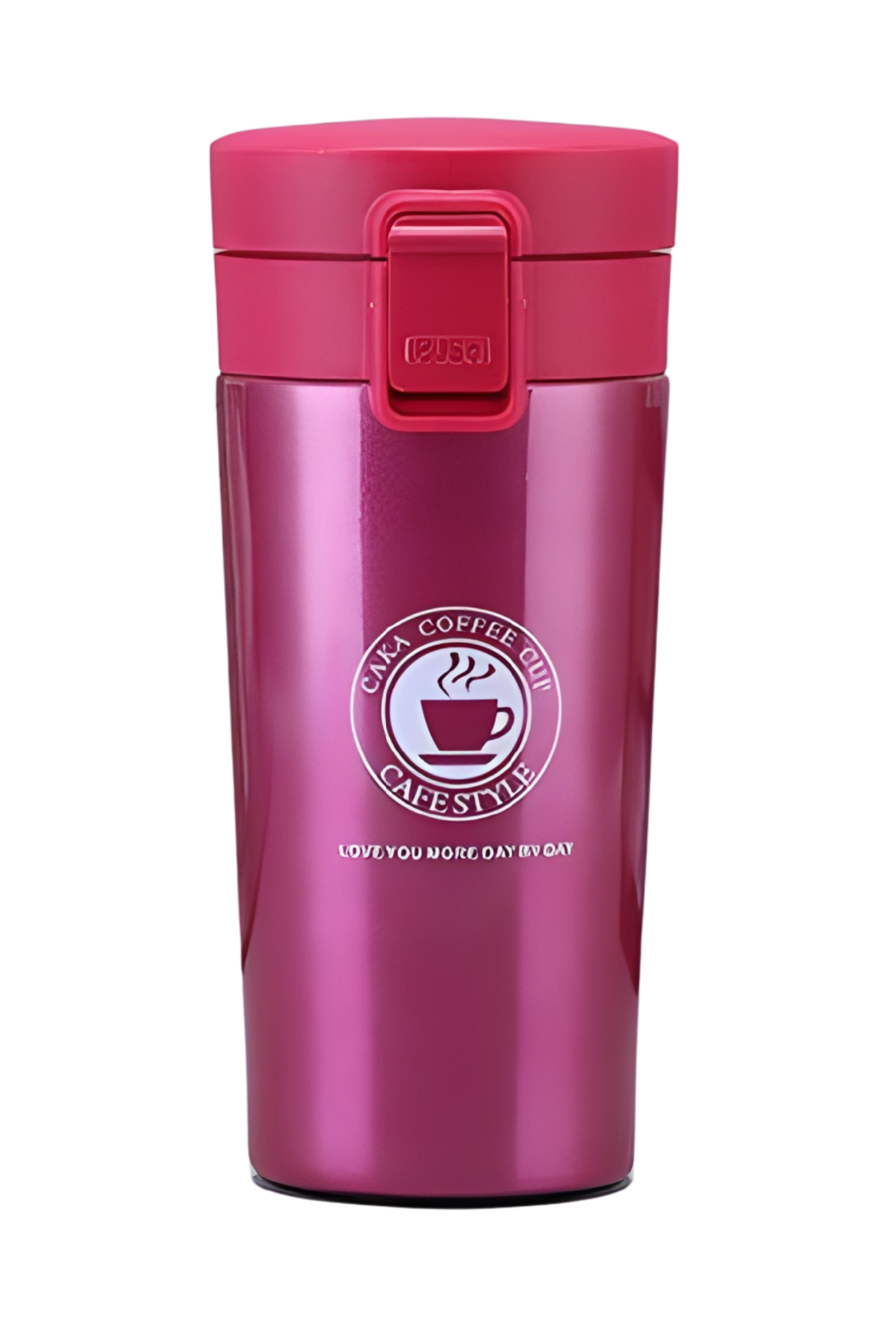 پیشنویس ۸۲تراول ماگ استیل کافی کاپ – درب قفلی ضامندار، صافی دمنوش و لبی آساننوش