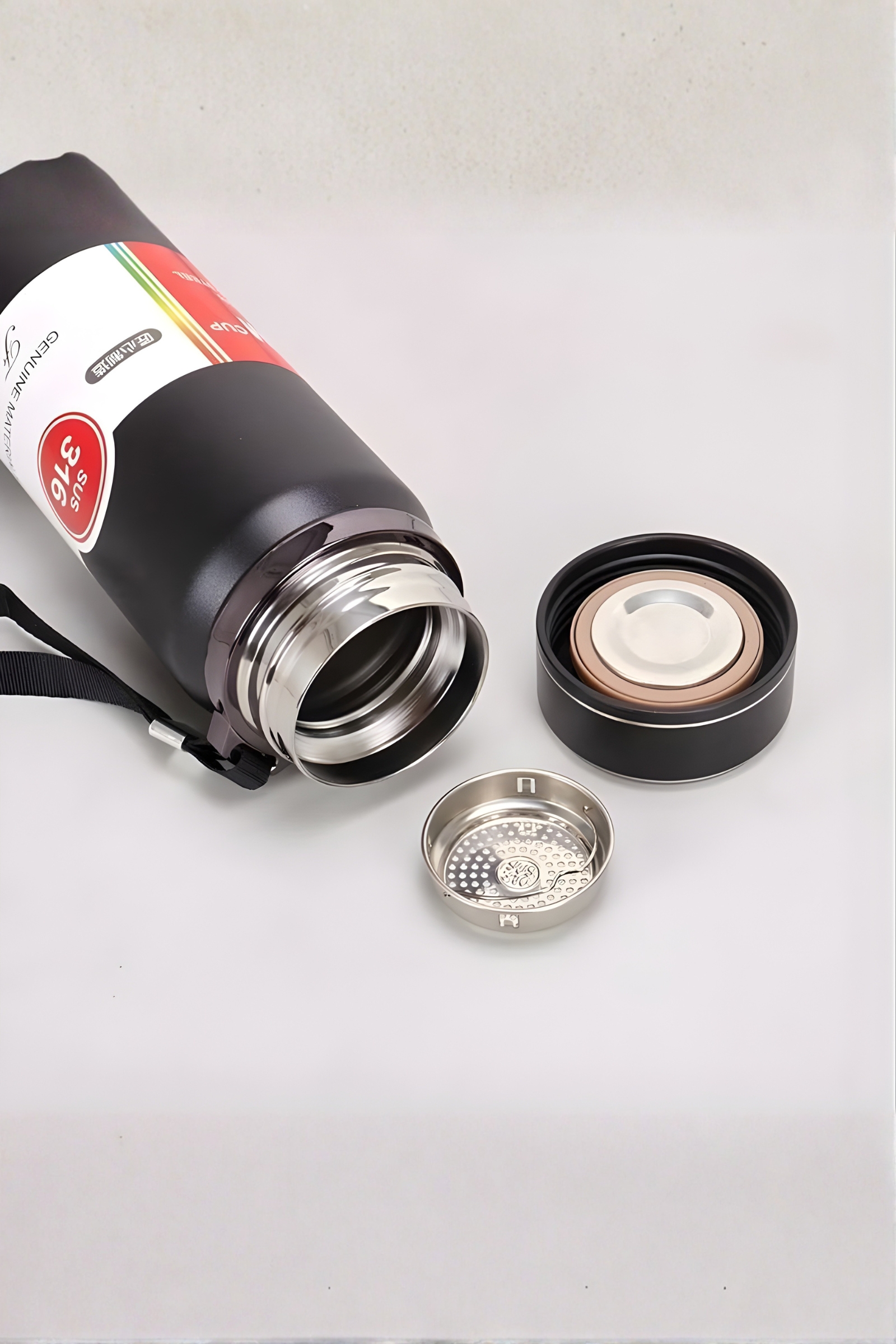 فلاسک استیل SZM ظرفیت ۱ لیتر – استیل ۳۱۶، دوجداره و ضدنشتی