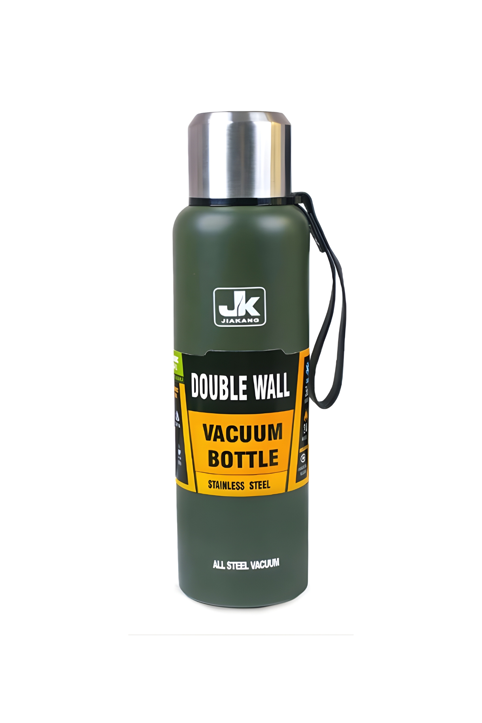 فلاسک استیل دوجداره بنددار JK ظرفیت 500، 750، 1000 و 1500 میلیلیتر