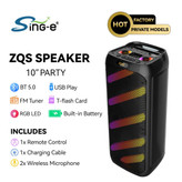 اسپیکر قابلحمل بلوتوثی مدل ZQS10210 با نور LED و دو میکروفون بیسیم