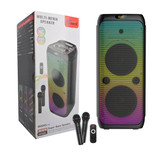 اسپیکر قابلحمل بلوتوثی مدل ZQS10208 با نور RGB و دو میکروفون بیسیم