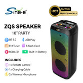 اسپیکر قابلحمل بلوتوثی مدل ZQS10208 با نور RGB و دو میکروفون بیسیم