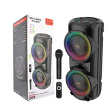 اسپیکر قابلحمل بلوتوثی مدل ZQS12206 با نور RGB و دو میکروفون بیسیم