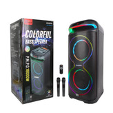 اسپیکر قابلحمل بلوتوثی مدل ZQS8258 با نور RGB و دو میکروفون بیسیم