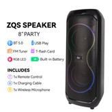 اسپیکر قابلحمل بلوتوثی مدل ZQS8255 با نور RGB و میکروفون بیسیم