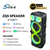 اسپیکر قابلحمل بلوتوثی مدل ZQS8238 با نور RGB و دو میکروفون بیسیم