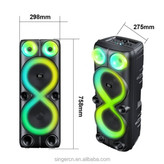 اسپیکر قابلحمل بلوتوثی مدل ZQS8238 با نور RGB و دو میکروفون بیسیم