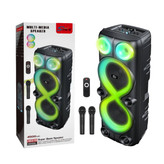 اسپیکر قابلحمل بلوتوثی مدل ZQS8238 با نور RGB و دو میکروفون بیسیم